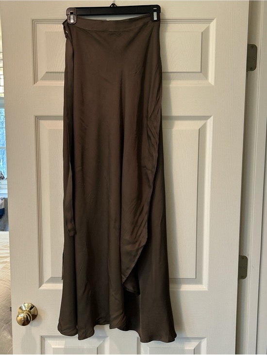 Nation LTD Dresses & Skirts - Nation LTD Brown Satin Wrap Maxi Skirt
